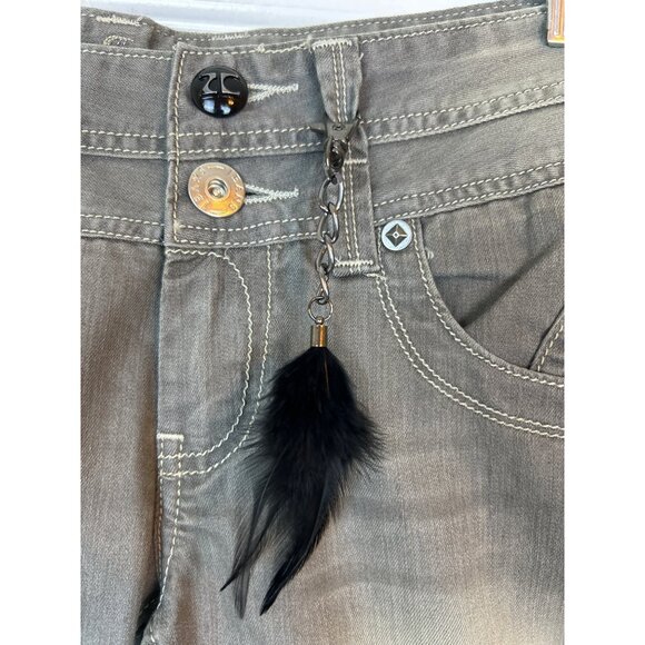Rare Z. Cavaricci Jeans Y2K 90's Grunge Low Rise Faded Gray Jeans Feather 26 - Picture 2 of 11